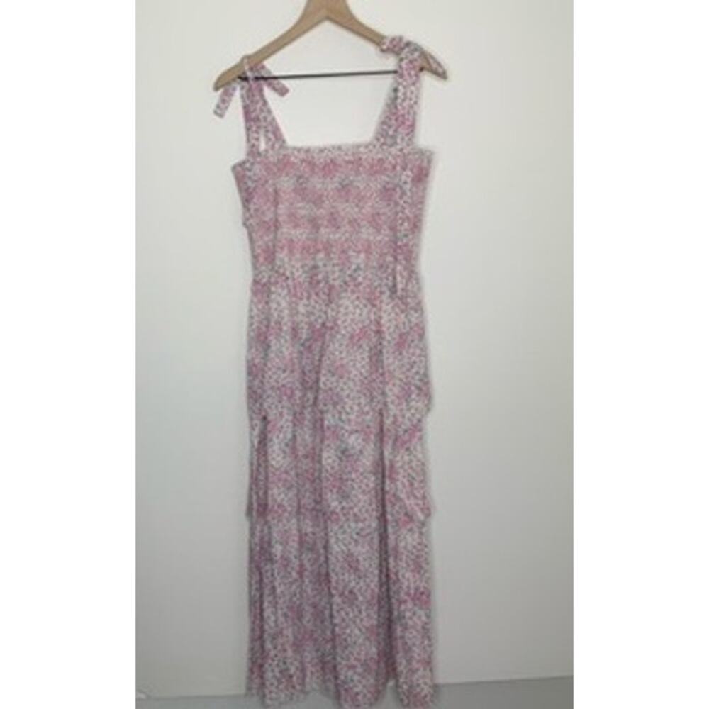 Love Shack Fancy Caressa Maxi Dress Candy Heart Pink Floral Womens New Large - Picture 2 of 16
